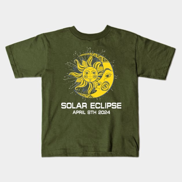 April 8th 2024 - Total Solar Eclipse 2024 Kids T-Shirt by LEGO